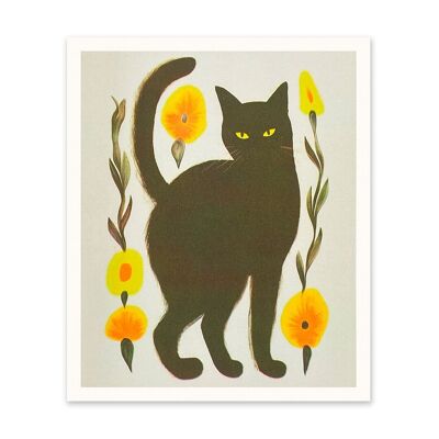 Stampa artistica del gatto nero (10990)