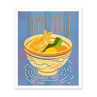 Stampa artistica di ciotola di noodle colorata (10991)