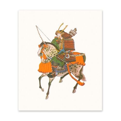 Japanese Warrior on Horseback Art Print (10993)