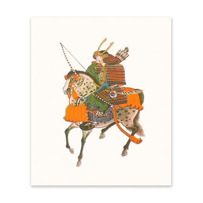 Lámina de guerrero japonés a caballo (10993)