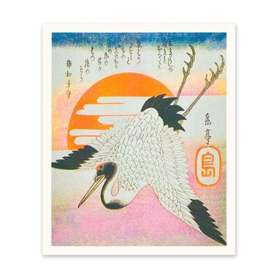 Impresión de arte de grullas japonesas (10994)