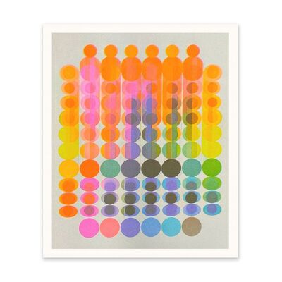 Kunstdruck mit leuchtenden Neonkreisen (11013)