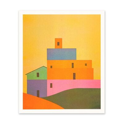 Stampa artistica di edifici colorati 3 (11020)