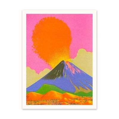 Stampa artistica al neon vulcani 6 (10904)