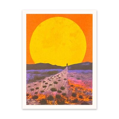 Paysage de coucher de soleil rouge 1 Impression artistique (10909)