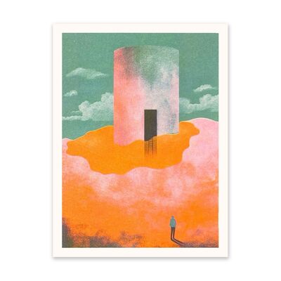 Lámina Figura y Torre en las Nubes (10913)