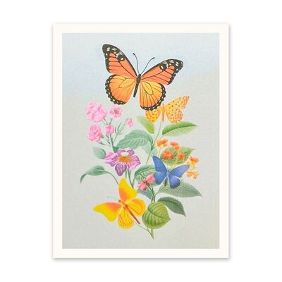 Neon Butterflies 1 Art Print (10932)