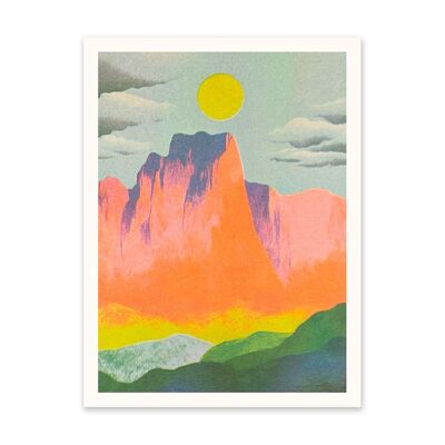 Montañas de neón y sol 2 Lámina artística (10937)