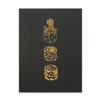 Black & Gold Sushi 1 Art Print (10941)