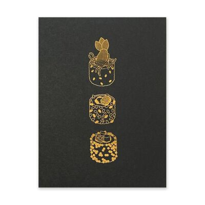 Stampa artistica Sushi nero e oro 1 (10941)