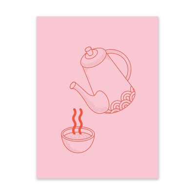 Stampa artistica di tè rosa e rosso (11030)