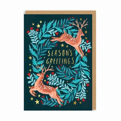 Weihnachtsgrußkarte mit Hirschmotiv (5683)