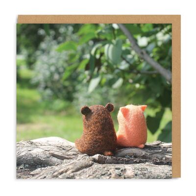 Bear Friends Square Greeting Card (4965)