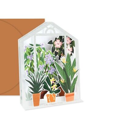 Tropical Greenhouse Sliding Greeting Card (10625)