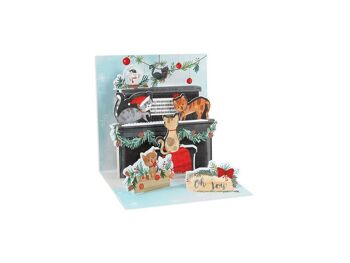 Carte de Noël en couches Piano Cats (10659)