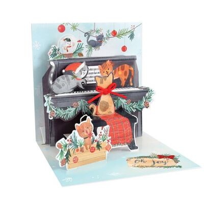 Carte de Noël en couches Piano Cats Treasures (10660)