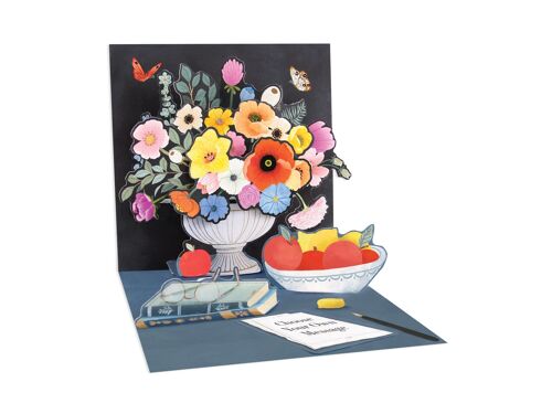 Baroque Dark Floral Layered Greeting Card (10640)