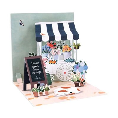 Flower Cart Layered Greeting Card (10642)