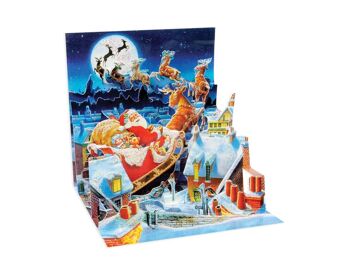 Carte de Noël superposée Promenade en traîneau du Père Noël (10664)