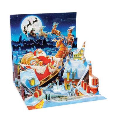 Santa's Sleigh Ride Layered Christmas Card (10664)