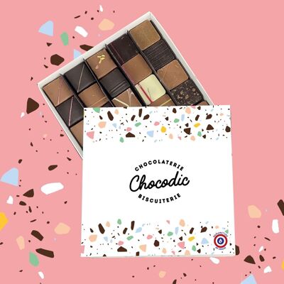 Schachtel mit 100 % Pralinenschokolade | ECLATS-Sammlung | Schoko-handwerklich hergestellte Schokolade