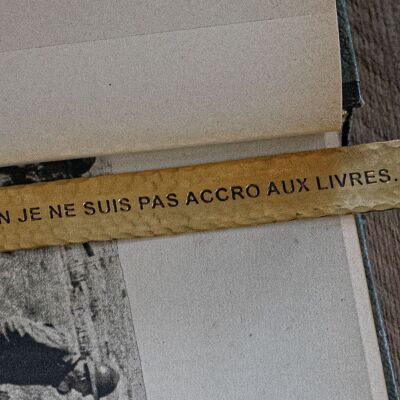 Brass bookmark "No I'm not addicted to books...“#MP006