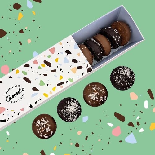 Coffret stick boule coco | collection ECLATS | Chocolat artisanal Chocodic