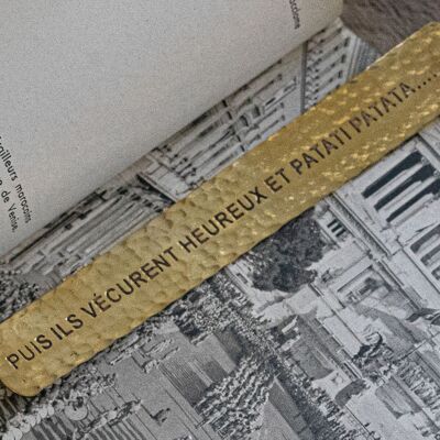 Brass bookmark "Then they lived happily and patati patata...“#MP009