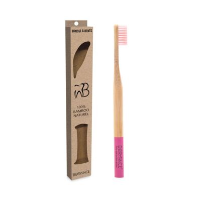 Brosse a dents en bambou adulte - rose