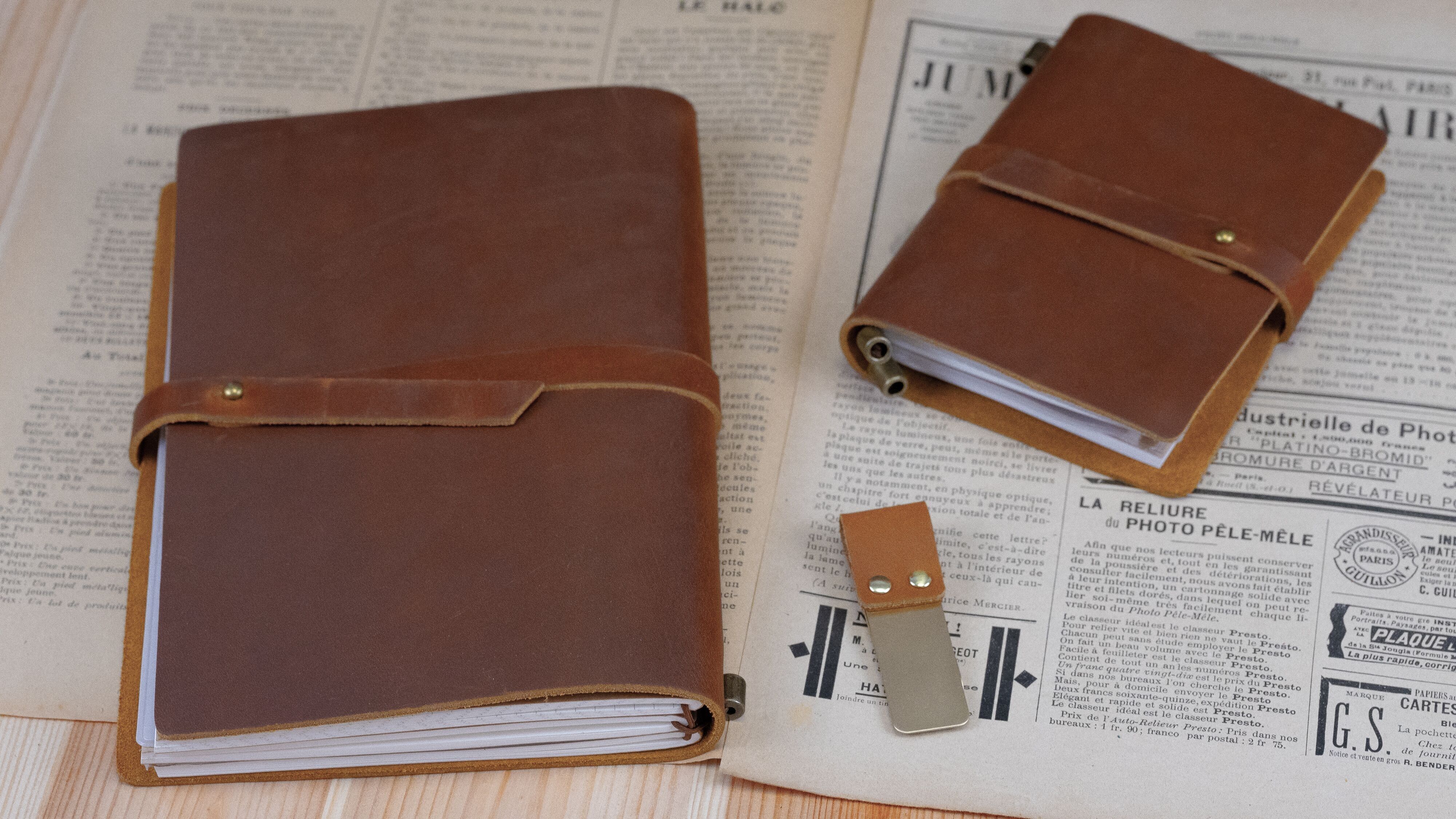 Bloc note A5 en cuir Camel #A5001