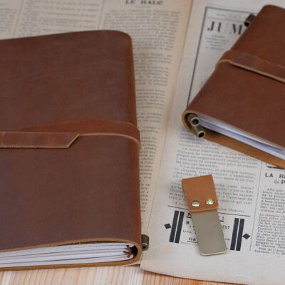 A5 leather notepad Camel #A5001