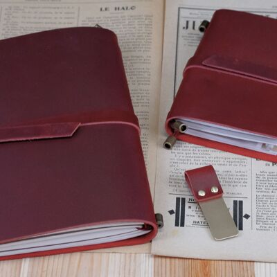 A5 leather notepad Red #A5004