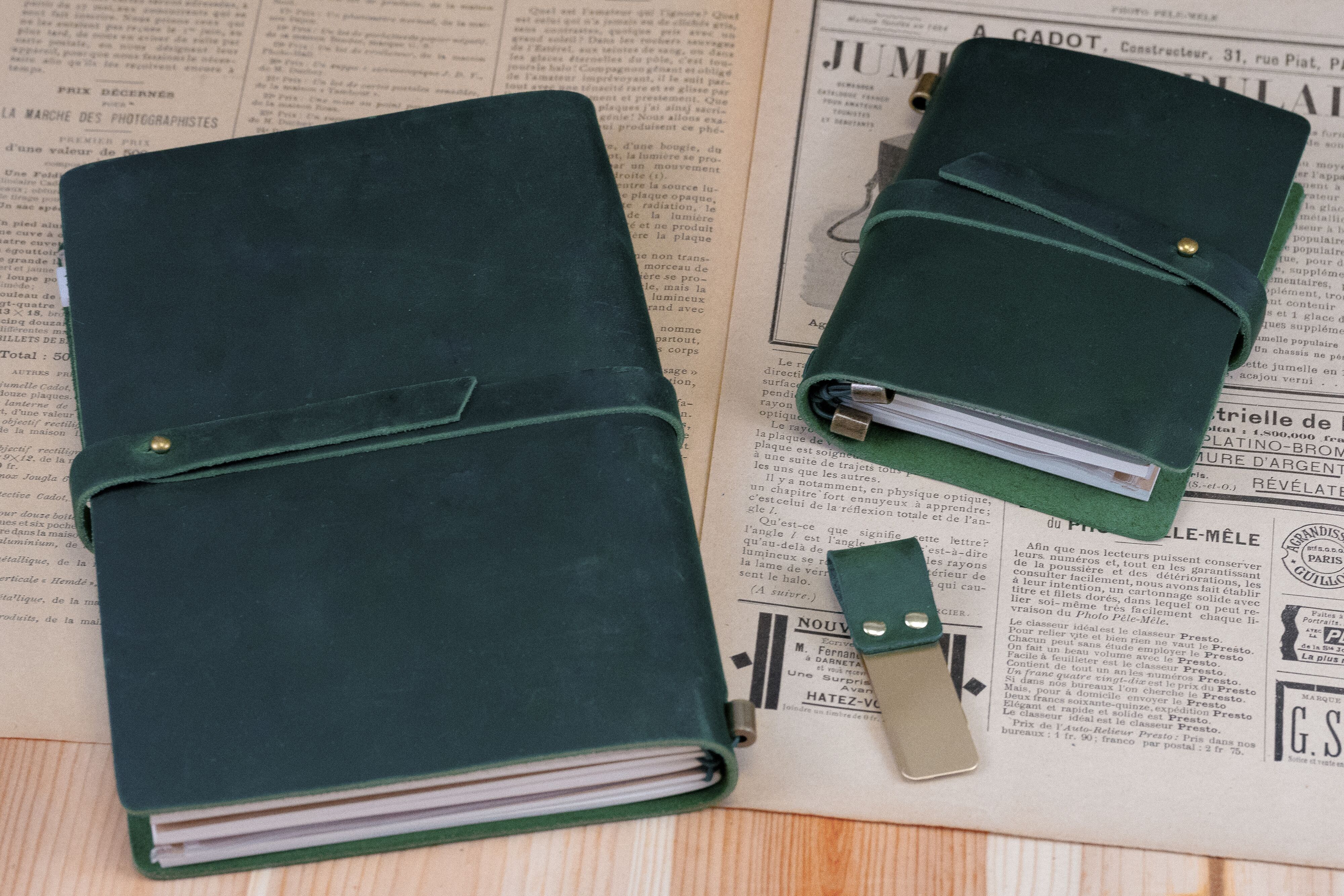 Bloc note A5 en cuir Vert #A5005