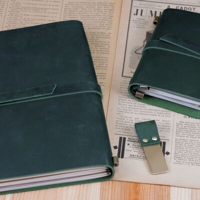 A5 notepad in Green leather #A5005