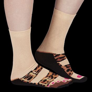 LADIES SLIDER - 1 paire de chaussettes assorties| Épagneul cockney| S Royaume-Uni 6-11, EUR 39-46, États-Unis 6.5-11.5 5