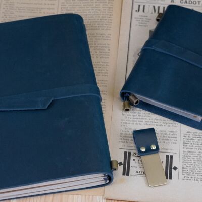 Blue leather A5 notepad #A5006