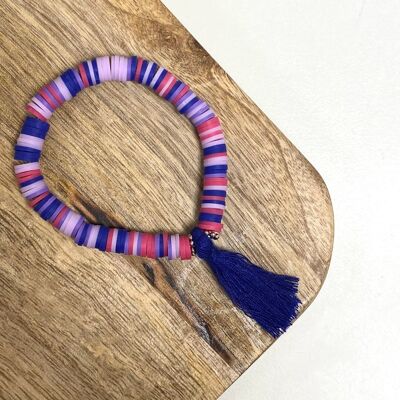 Bracelet estival pour enfants avec pompon | bijoux pour enfants faits à la main