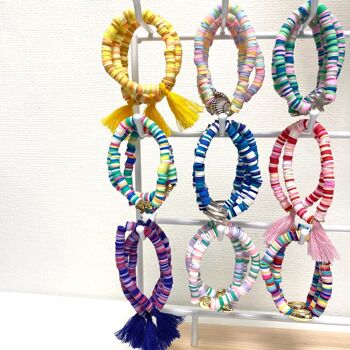 Bracelet estival pour enfants avec pompon | bijoux pour enfants faits à la main 2