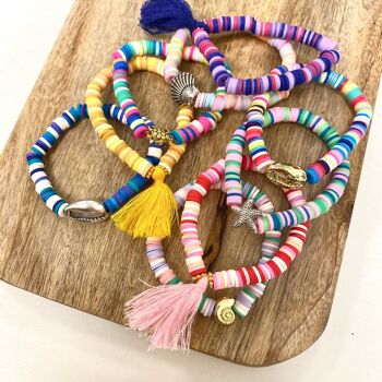 Bracelet estival pour enfants avec pompon | bijoux pour enfants faits à la main 3