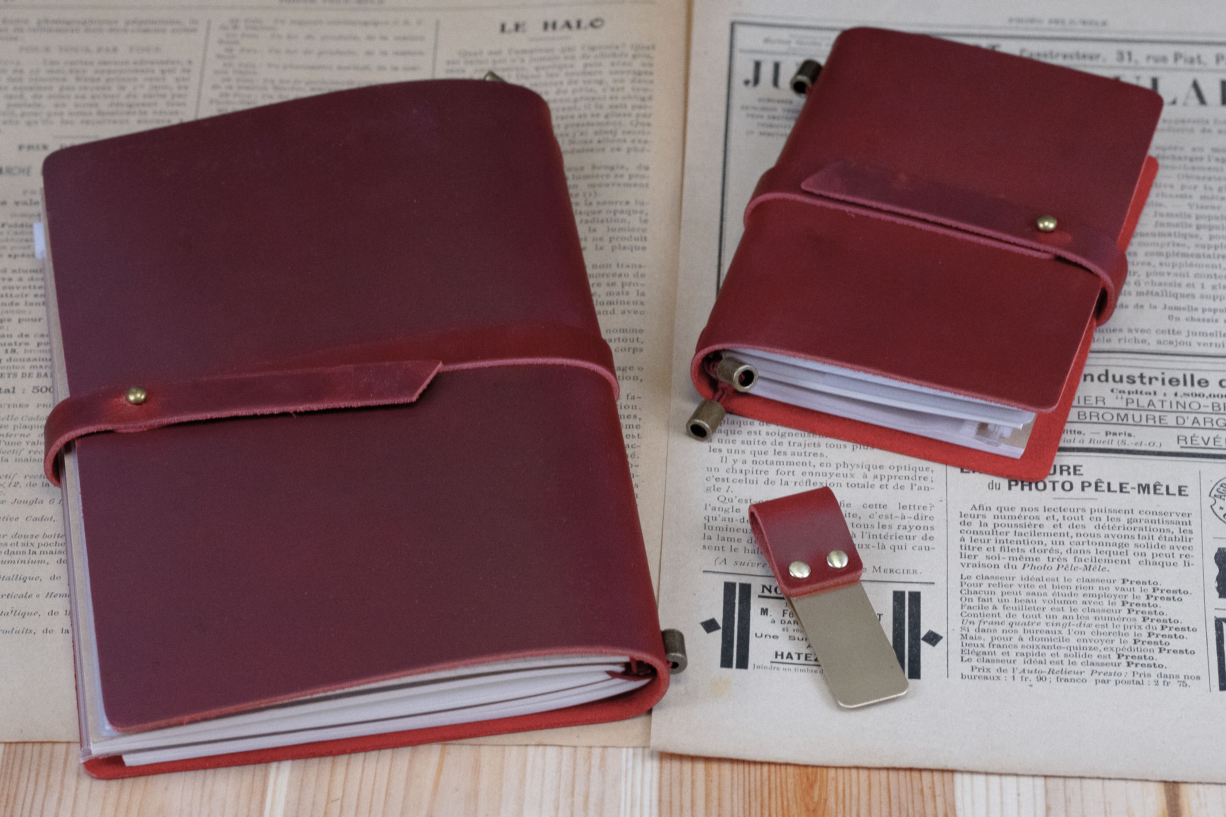 Bloc note A6 en cuir Rouge #A6004