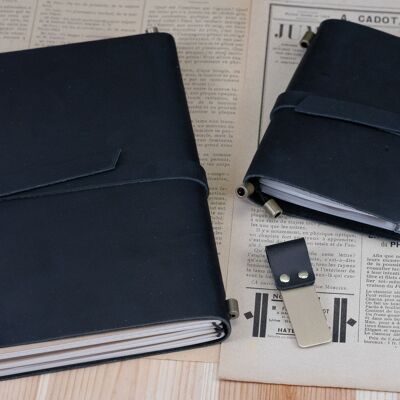 A6 notepad in Black leather #A6003