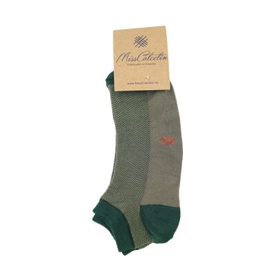 Miss Thyme-Bottle Herringbone Ankle Socks