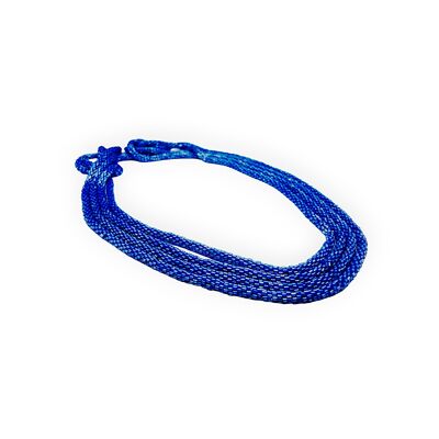 Collier de couche XL perlé en cristal bleu royal