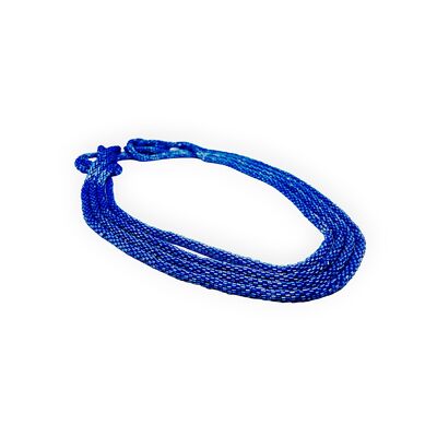 Collana a strati XL con perline di cristallo blu reale