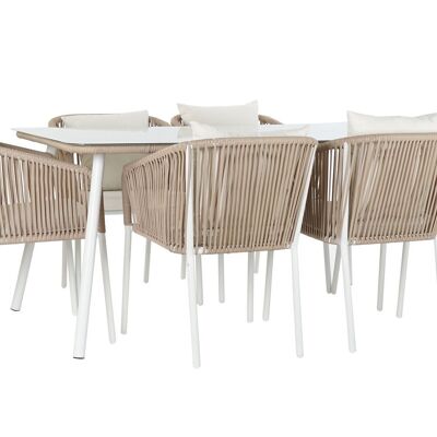 MESA SET 7 ALUMINIO POLIESTER 163X95X6 BEIGE MB192536