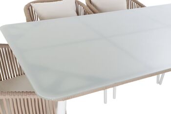 ENSEMBLE DE TABLES 7 ALUMINIUM POLYESTER 163X95X6 BEIGE MB192536 2