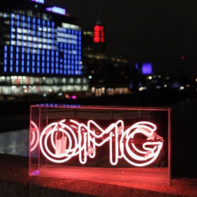 OMG' Glass Neon Sign - Pink