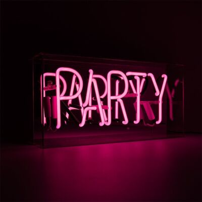 Party' Glass Neon Sign - Pink