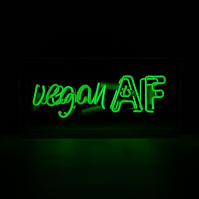 Vegan AF' Glass Neon Sign