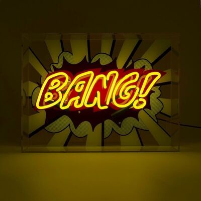 Bang!' Large Glass Neon Sign